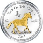 Year of the Horse Gold Plated, Niue, 2014, 1oz