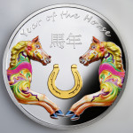 Year of the Horse (Two Coloured Horses), Niue, 2014, 16.81g