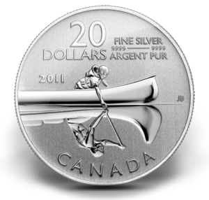 $20 for $20 Series: Canoe, Canada, 2011, 1/4oz