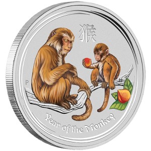 2016 Year of the Monkey 1 Kilo Silver Gemstone Edition 