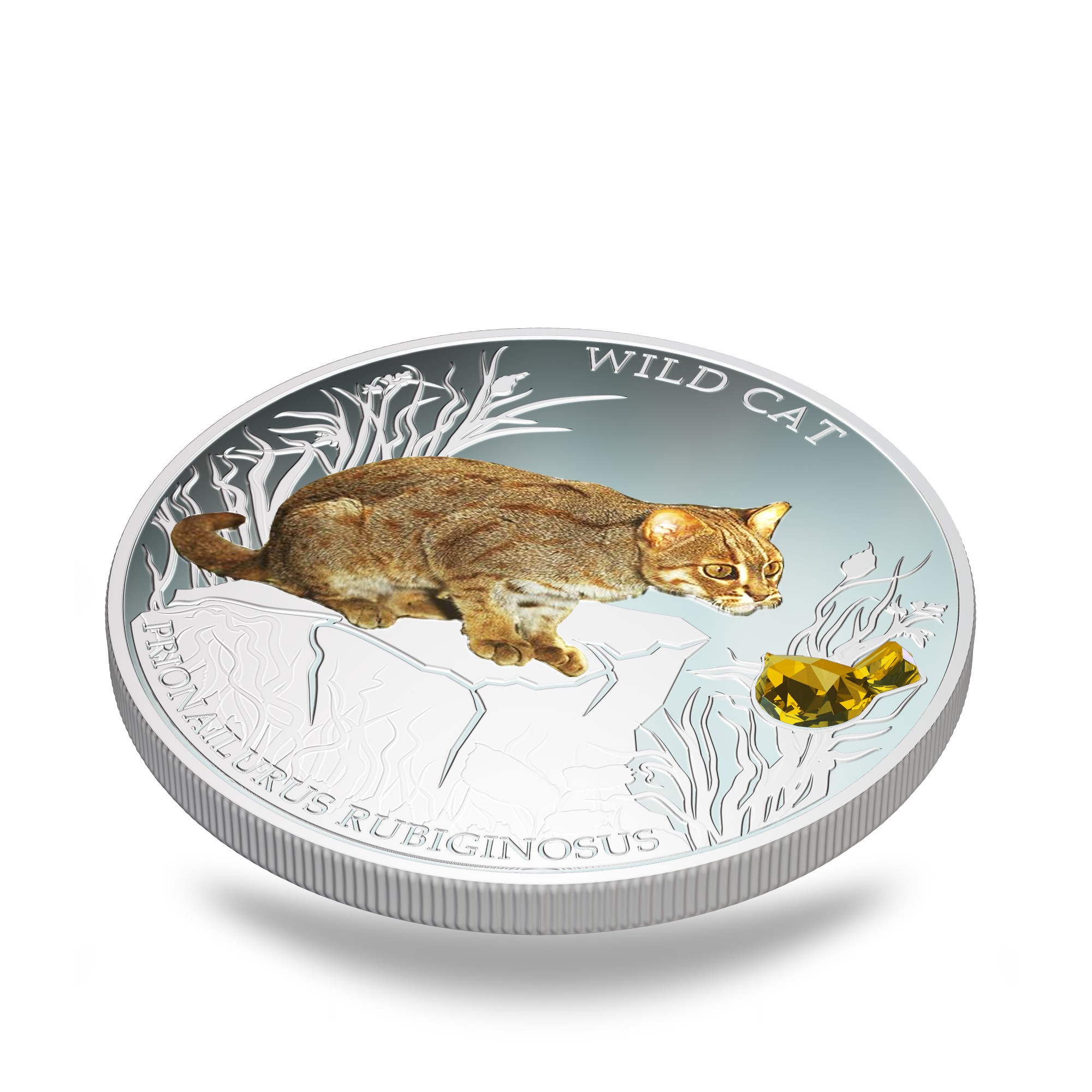 Fiji 2014 Dogs & Cats V Wild Cat Prionailurus Rubiginosus 1 Oz Silver Proof Coin 